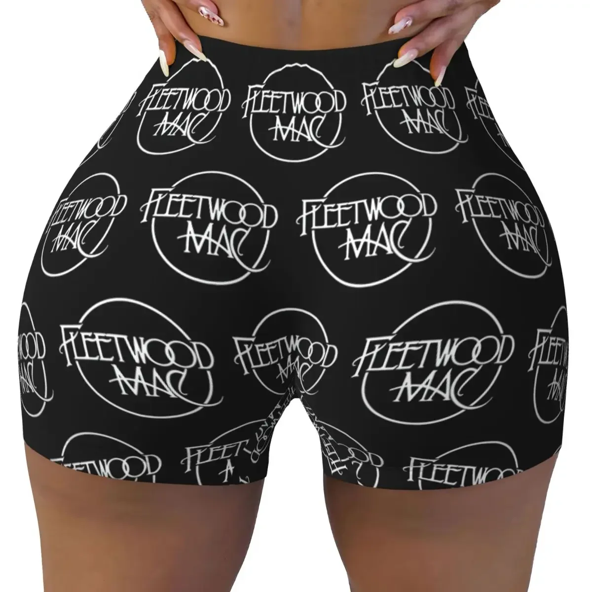 Custom Classic Logo Fleetwood Mac Yoga Shorts Women Gym Workout Running Athletic Volleyball Biker Shorts