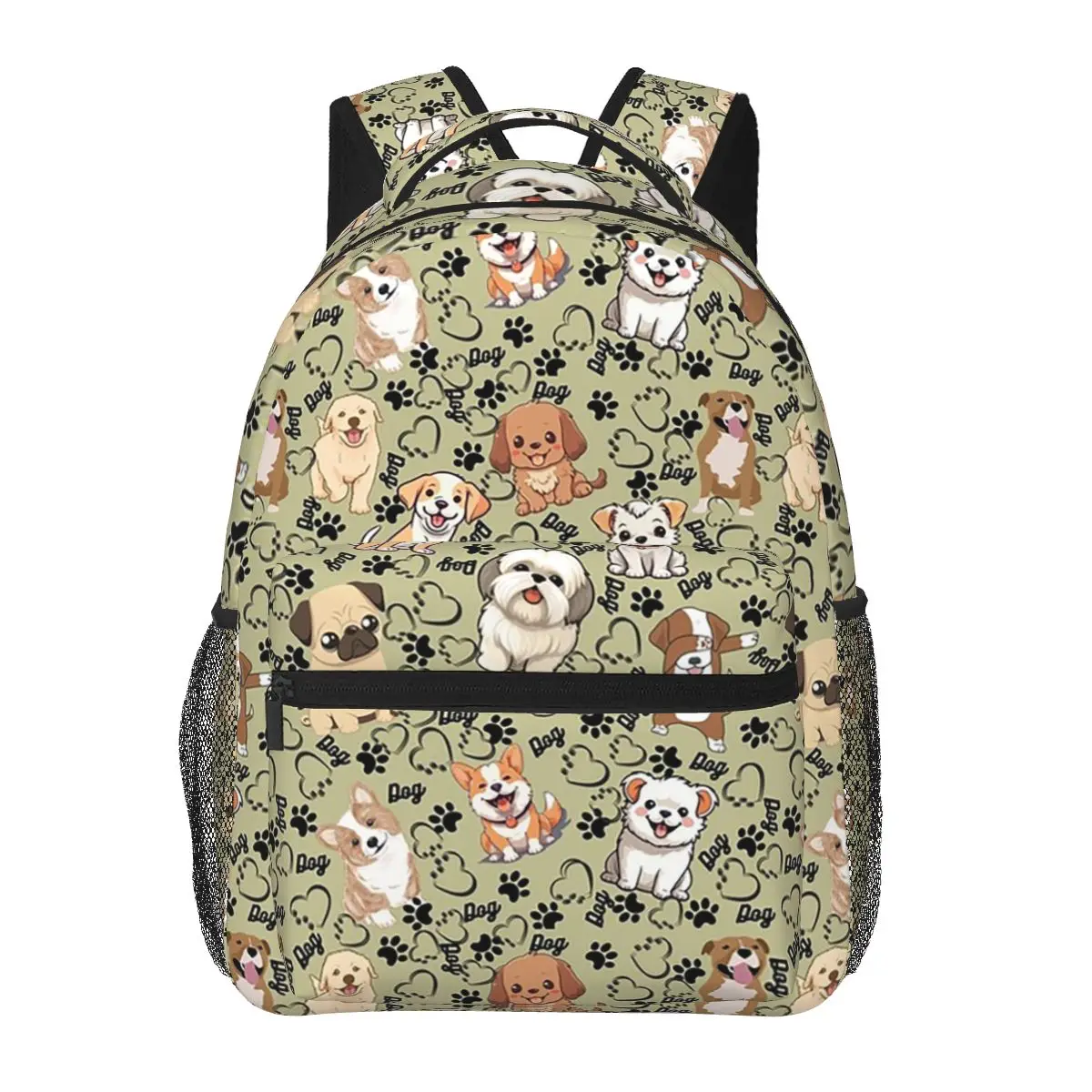 

Cute Puppy Dog And Paw Pattern Student Backpack School Bag Hiking Travel Daypack for Men Women Fashion Bookbag Shoulder Bags