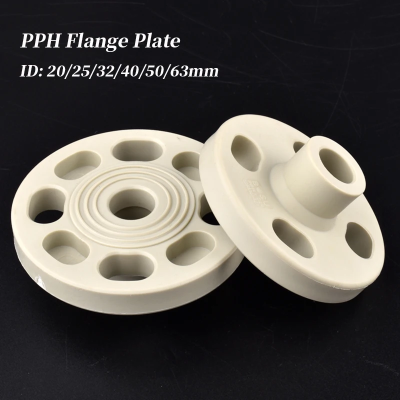 1Pc 20~63mm PPH Flange Plate Garden Agriculture Irrigation Watering System Water Pipeline Fittings Industrial Pipe Flange Joint