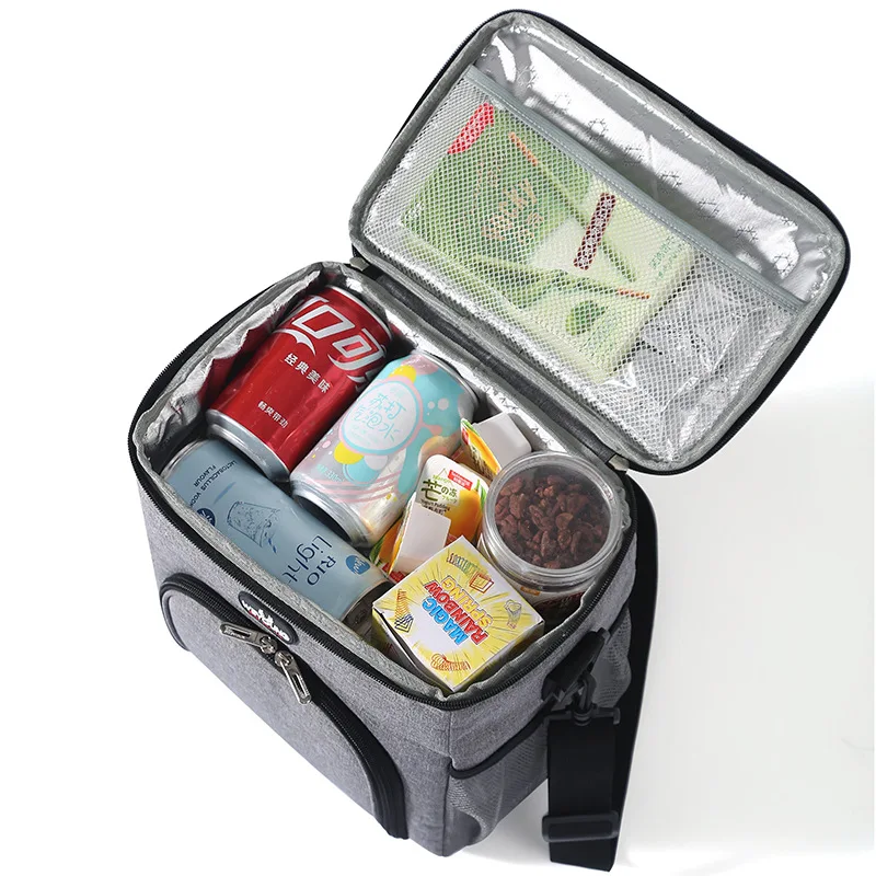 Multifunctional Double Layers Tote Cooler Lunch Bags for Women Men Large Capacity Travel Picnic Lunch Box with Shoulder Strap