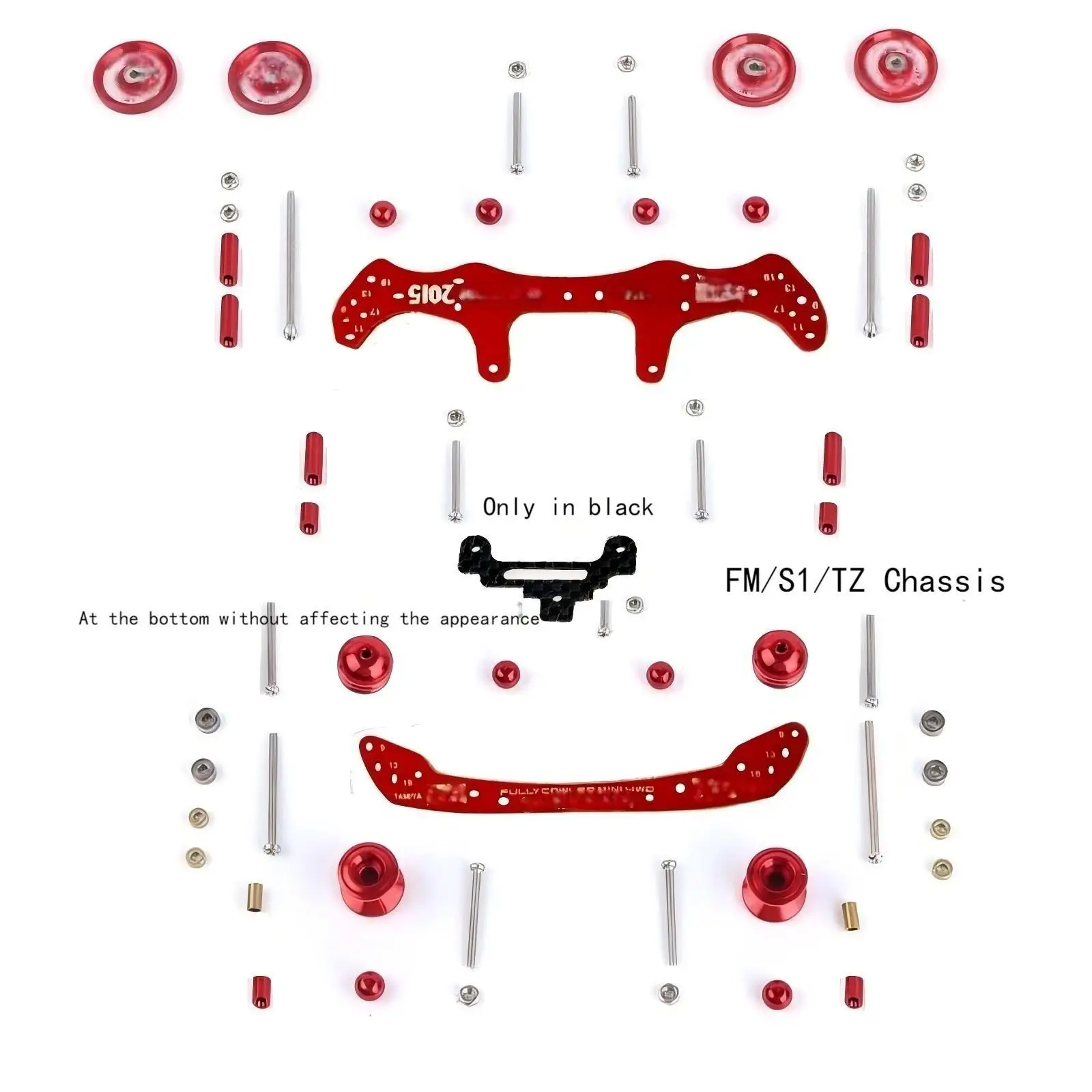 For FM/S1/TZ Chassis: Fiberglass Front/Rear End, Alloy Rims - 4WD Racing Car Upgrade Parts