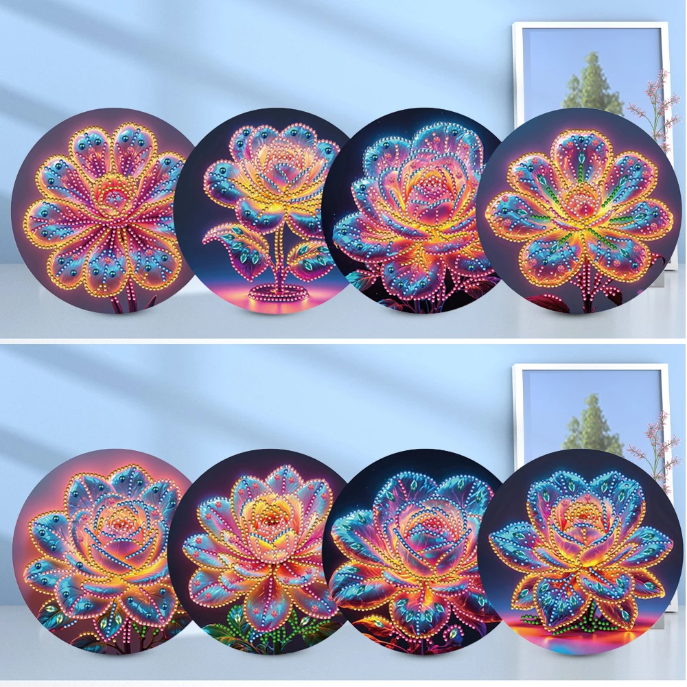 

8/10/12PCS DIY Diamond Painting Greeting Card Set Rhinestone Diamond Art Mosaic Postcards Thank You Cards and Holiday Blessings