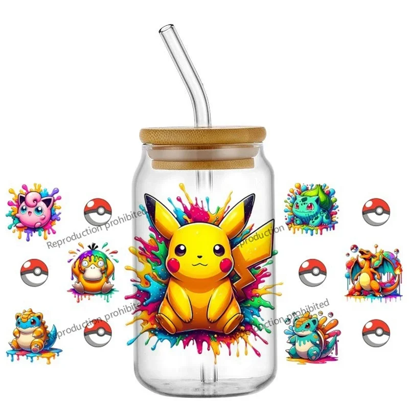 Cute Cartoon Elf 16oz UV DTF Cup Wrap Glass Can Tumbler Transfer Stickers Waterproof Permanent Adhesive