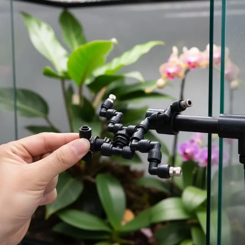 4 Head Garden Watering Reptile Fogger Mister With Quick Connecting Nozzle 0.3mm Connect With 6.35mm Pipe