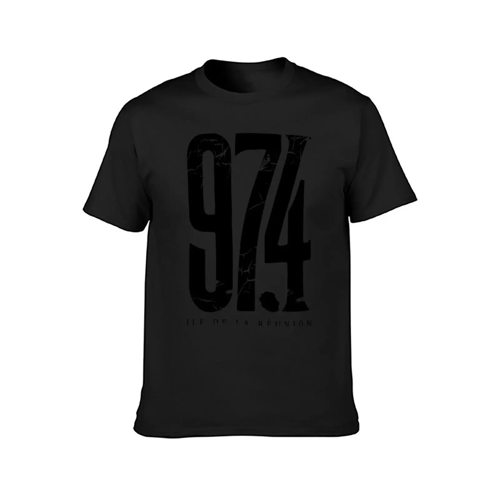 974 Reunion island Black - Damaged T-Shirt anime clothes heavyweights t shirt men