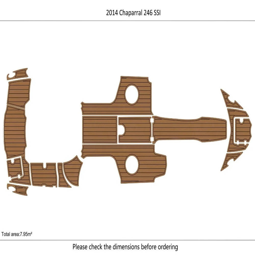 

2014 Chaparral 246 SSI cockpit & Swim Platform 1/4" 6mm EVA Teak deck floor SeaDek MarineMat Gatorstep Style Self Adhesive