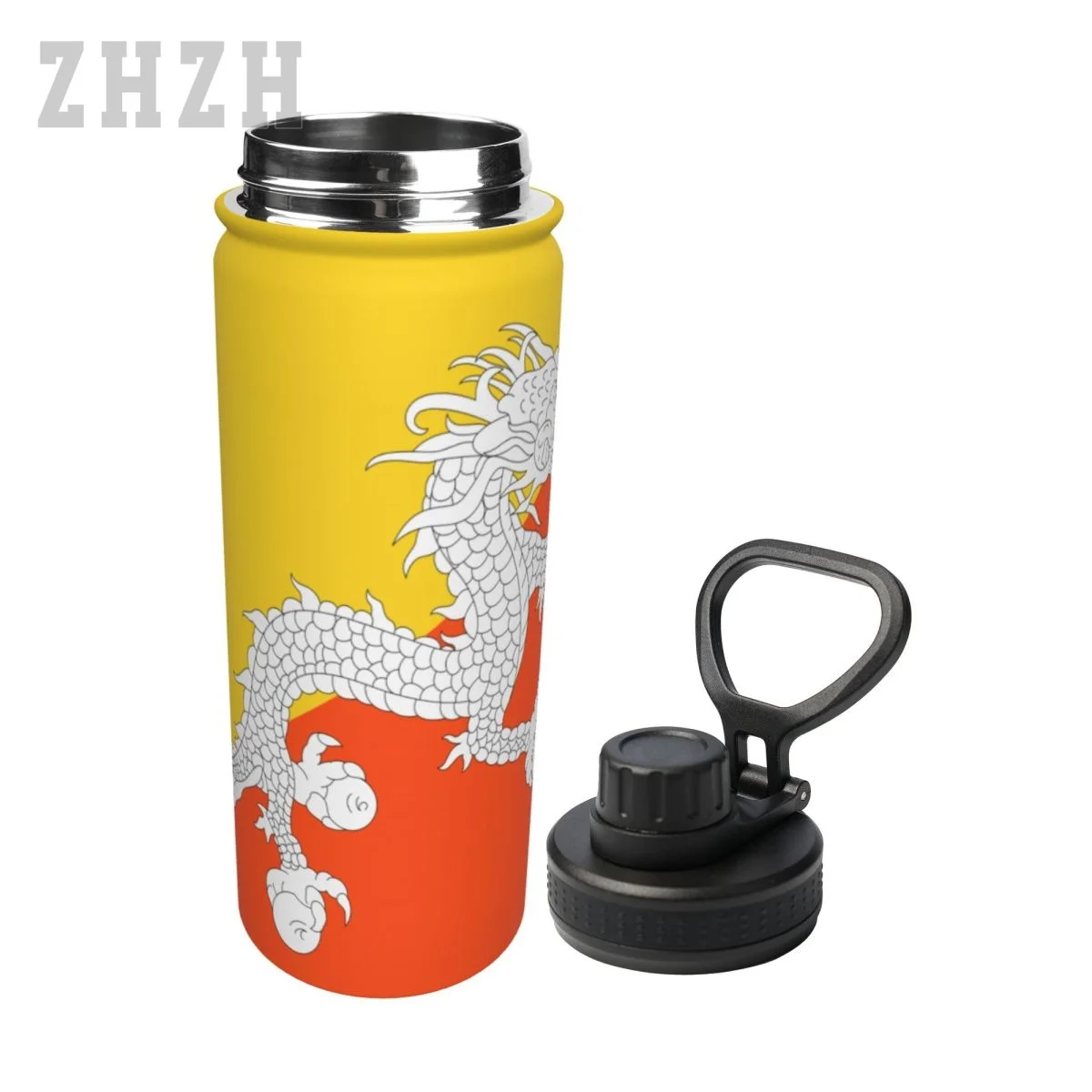 Unisex Sports Water Thermos Bottle Bhutan Flag Bhutanese 304 Stainless Steel Double-layer Insulation Cold And Hot Travel