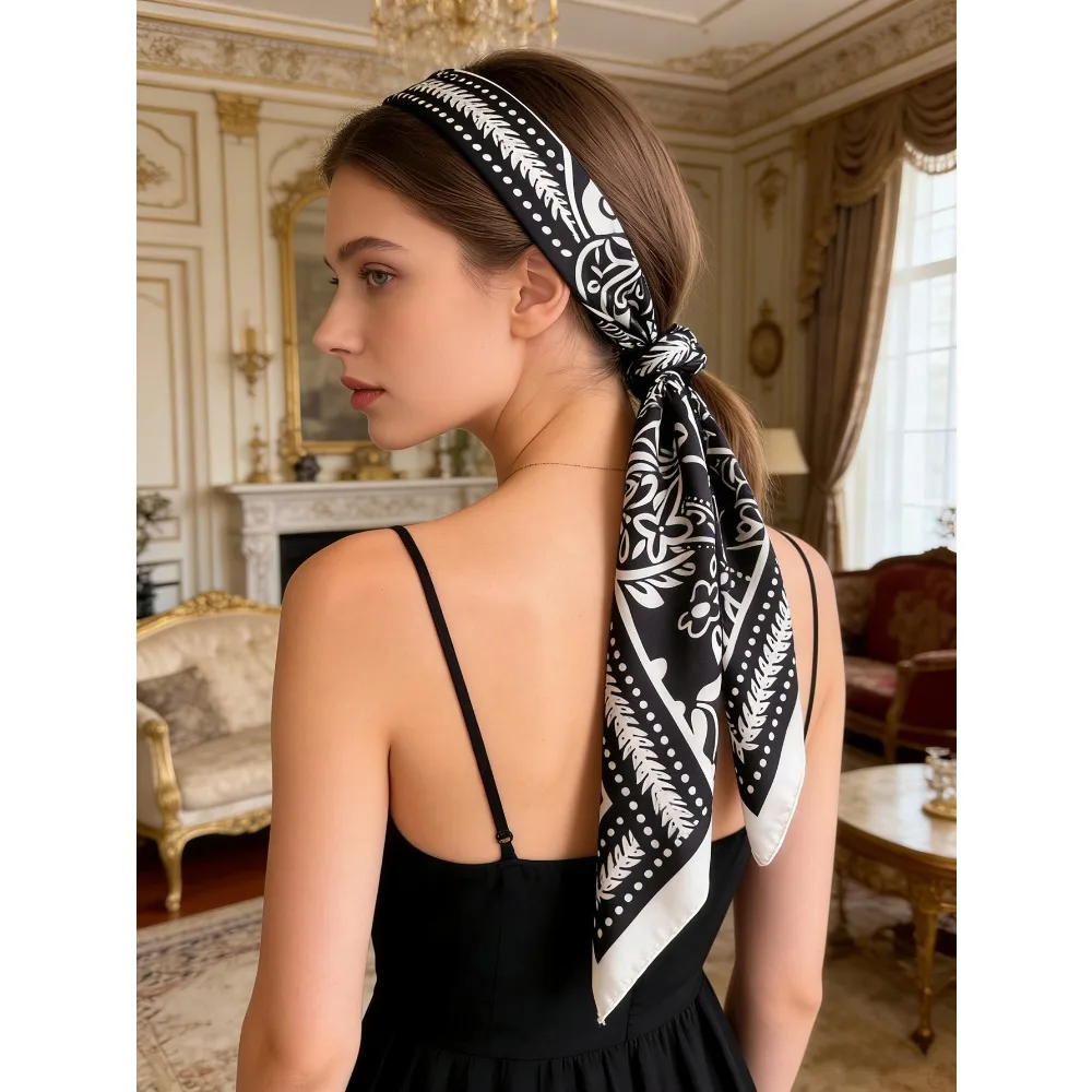 A new classic women's leopard print square scarf, high-end sense versatile simple small scarf, multi-functional decorative