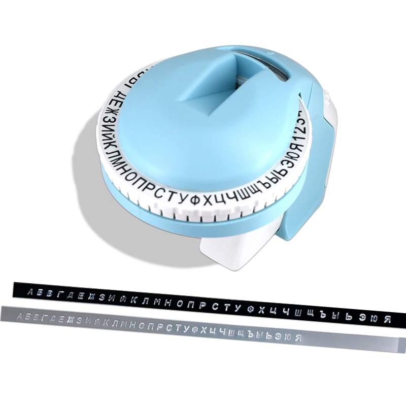 B90 Manual Label Printer Typewriter 9mm 3D Embossing Label Tape for Dymo 12965 E101 (Russian, Polish,Spain Wheel)
