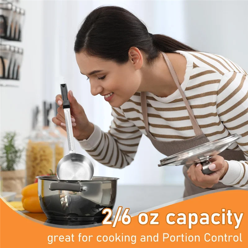 

HGFLE-4 шт. сервировочные ложки для контроля порций, ложки для контроля порций, половник, порционные ложки с прорезями и не прорезями, 6 унций