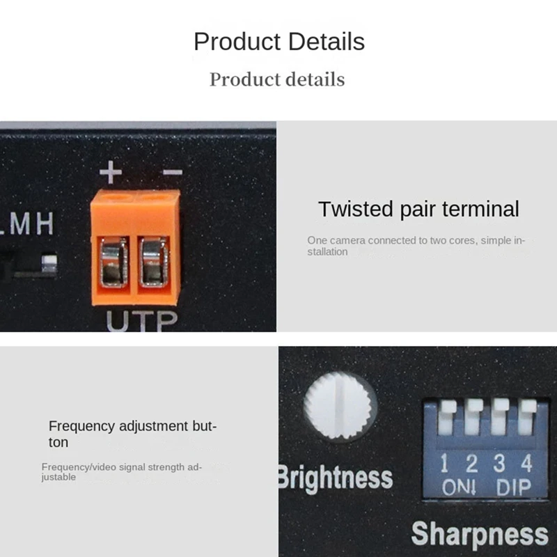 1 Channel Active Video Balun For CCTV Camera Twisted Pair Transmitter Bnclong Range For AHD TVI CVI 5/10MP