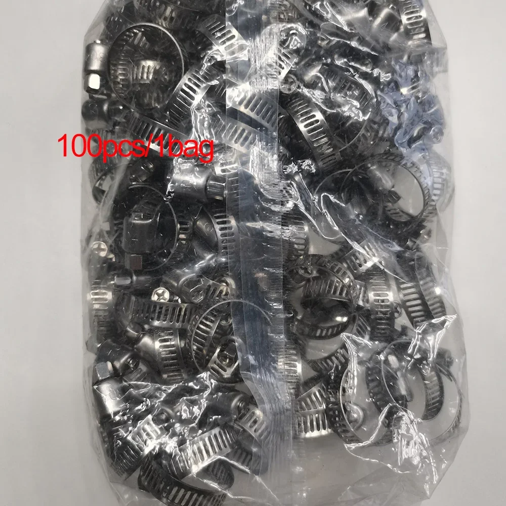 Kegland Stainless Steel Hose Clamp 100pcs/Bag Philip\'s Head Ring Clamp OD 9.5-22 Mm (3/8\'- 2/8\') Ring Clip Kits