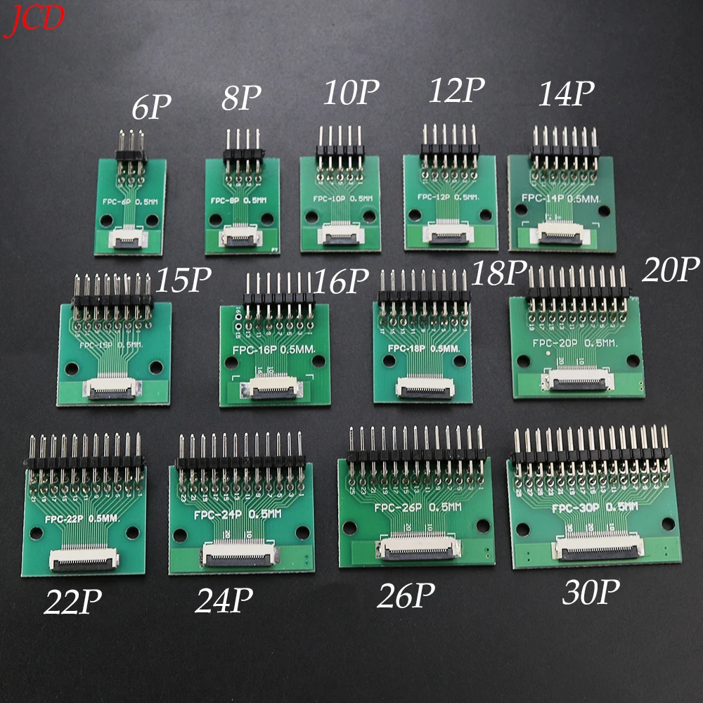 1PC FPC/FFC Adapter Board 0.5mm To 2.54mm Connector Double Row Straight Needle 4/6/8/10/12/14/15/16/18/20/22/24/26/30/34/36 Pin - view 5