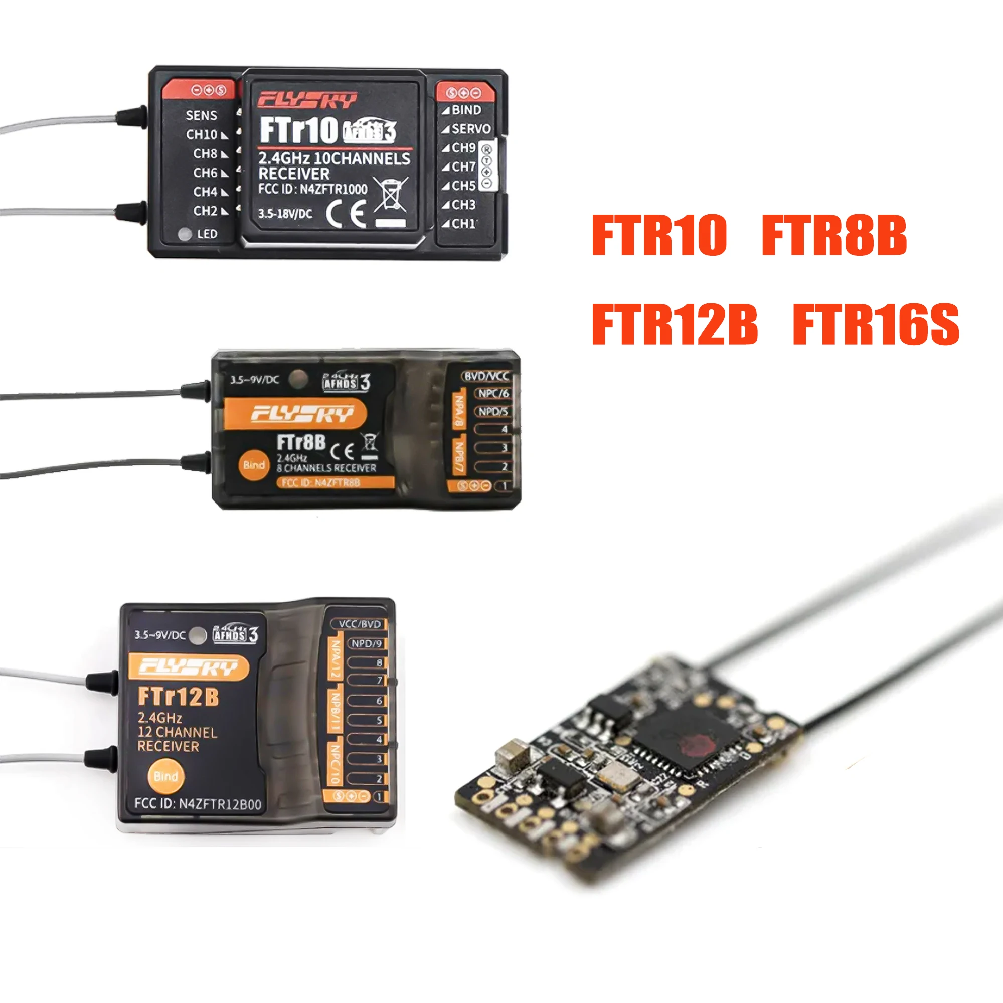 FlySky FTR10 FTR8B FTR12B FTR16S PPM/BUS/iBUS Empfänger 2.4G AFHDS3 Empfänger für FlySky PL18 FPV Racing Drohne RC-Teil