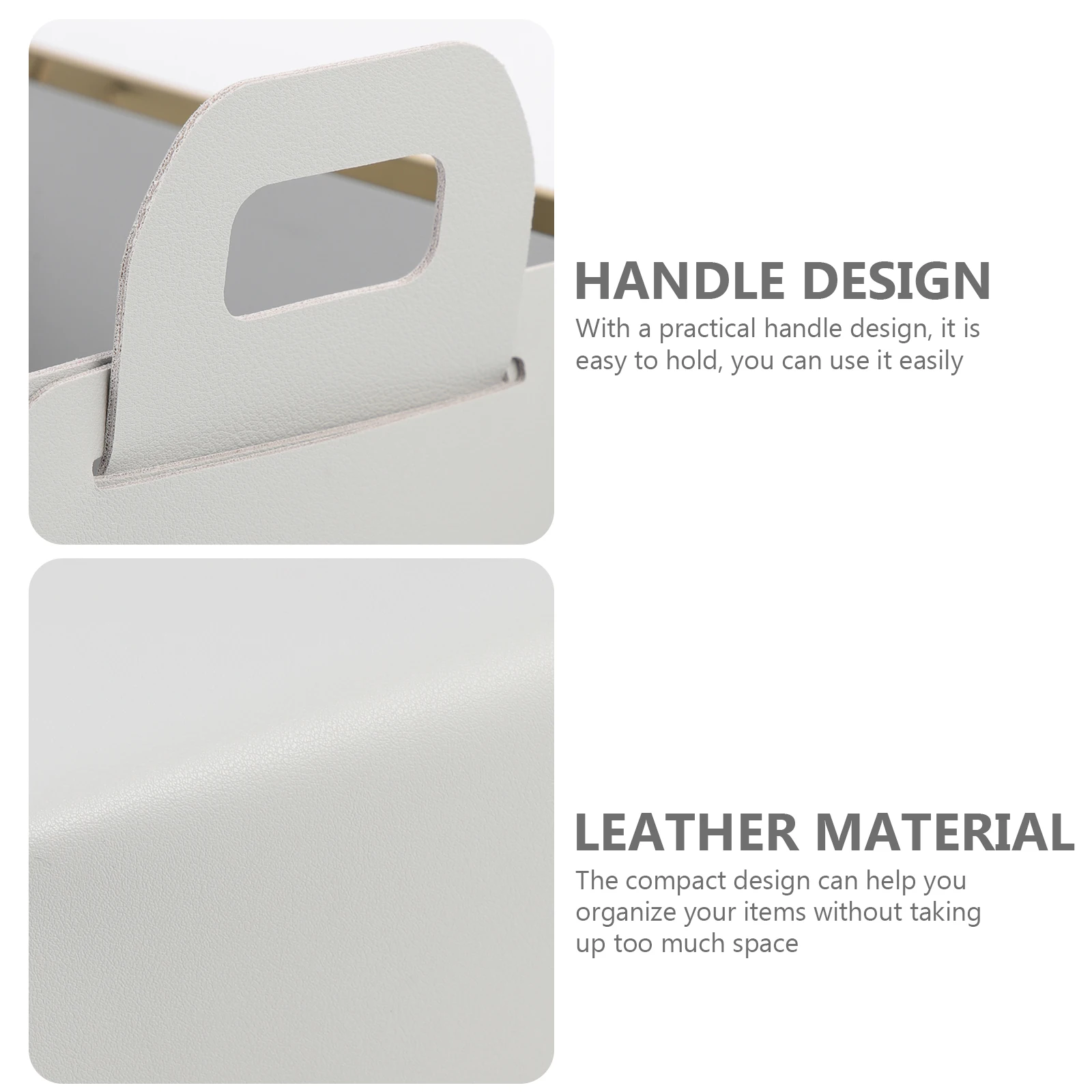 

Luxury Storage Basket Grey Foldable Desktop ganizer Box Handle Large Capacity Makeup Pencil Key Holder Compact Sundry