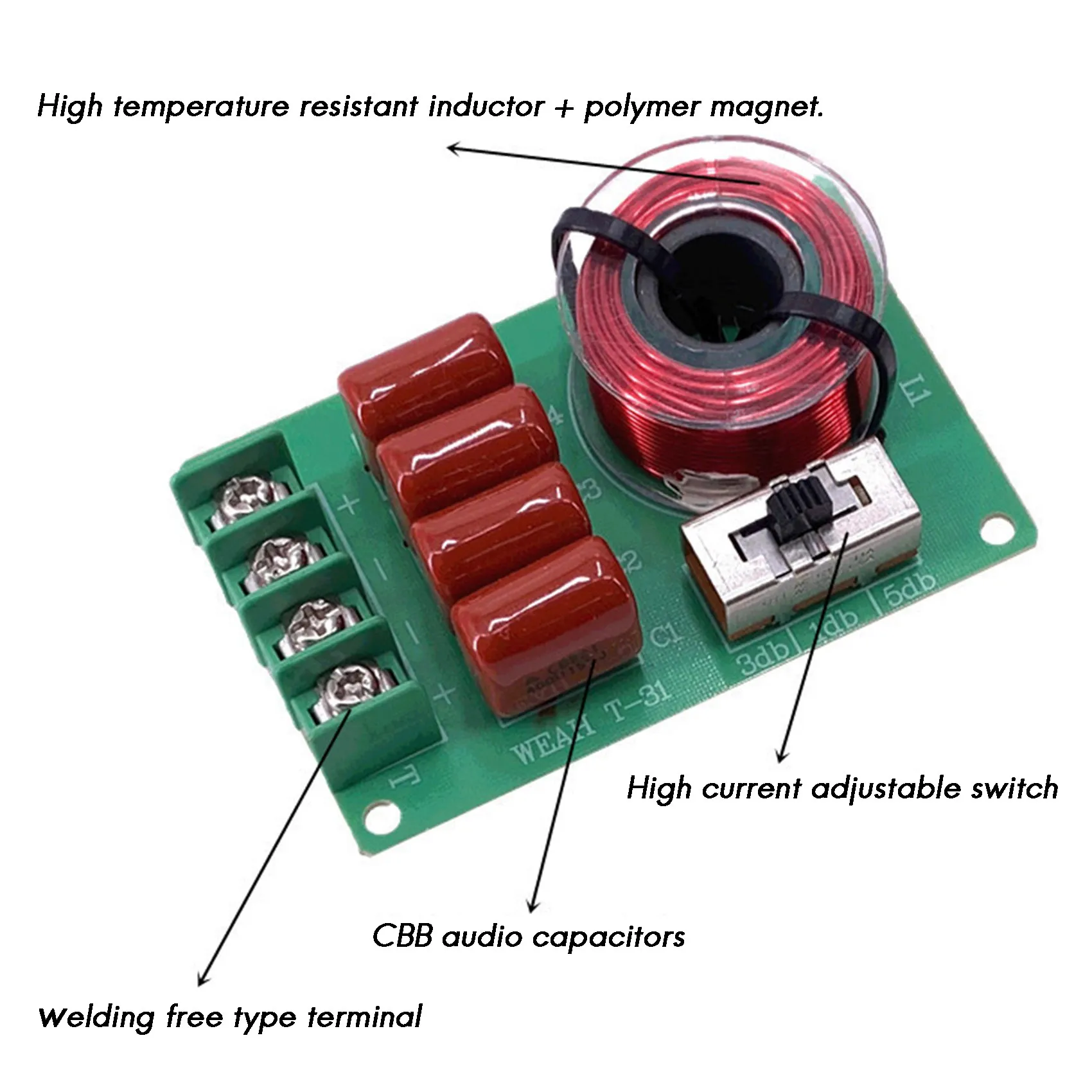 Frequentieverdeler Hi-Fi Audio TREBLE BASS Luidspreker Frequentieverdeler Stereo Crossover Filters voor 2-16Ohm Luidspreker