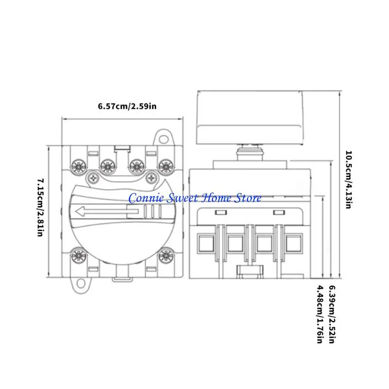 LXAF Solar-Trennschalter, Photovoltaik-Trennschalter, Drehschalter, Trennschalter für 35-mm-DIN-Schiene, einfach zu installieren – Detail 6