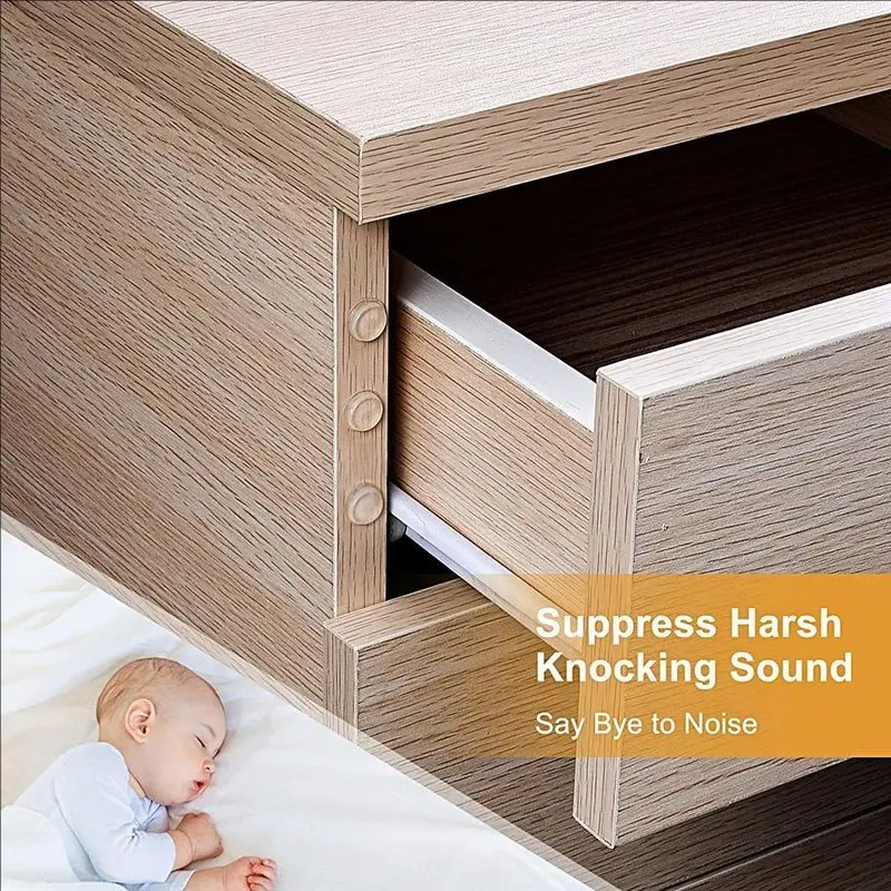 Clear Adhesive Drawer Bumpers Pads Silicone Self Adhesive Cabinet Door Bumpers Round Cutting Boards Sound Dampening Rubber Feet