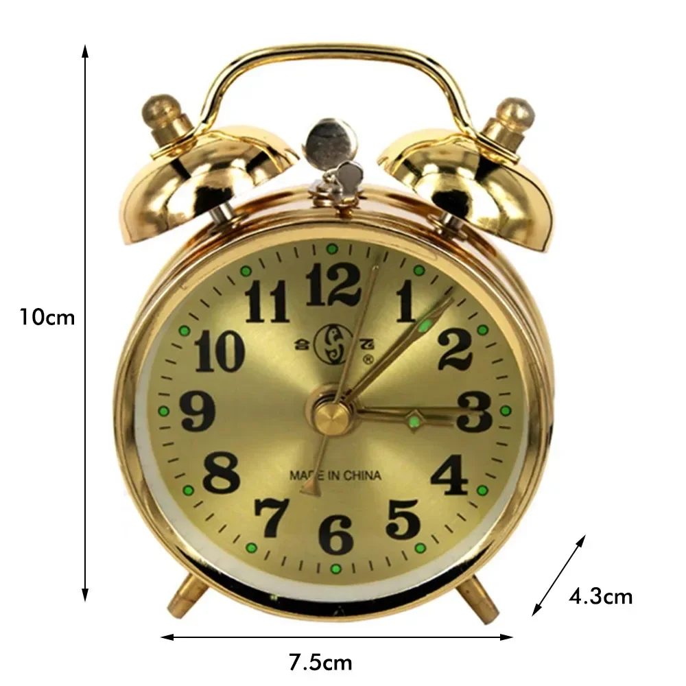 Retro Gold Mechanical Alarm Clock Vintage Manual Wind Up Clock Metal Snooze Table Clock Home Decoration Led Digital Clock-