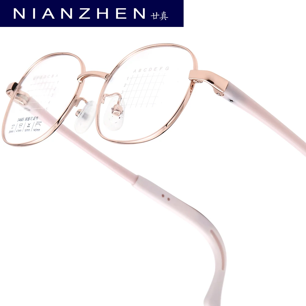 NIANZHEN TR90 Metal Teenage Eyeglasses Frames Oval Brand Student Glasses Ultralight Adjustable Kids Eyewear Spectacles 34685