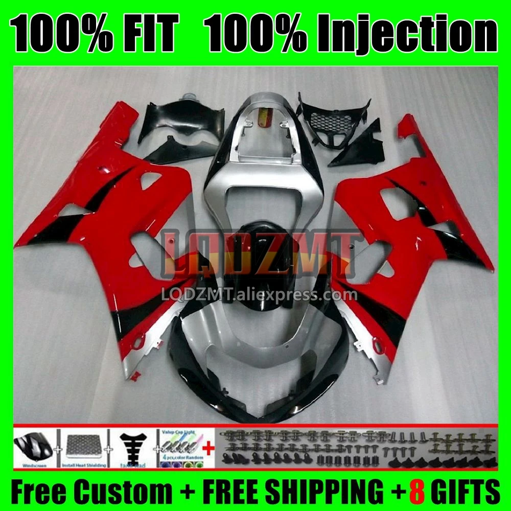 Injection Body For SUZUKI GSXR-750 GSXR Factory red 750 600 K1 2No.12 GSX-R600 GSXR600 01 02 03 GSXR750 2001 2002 2003 Fairing