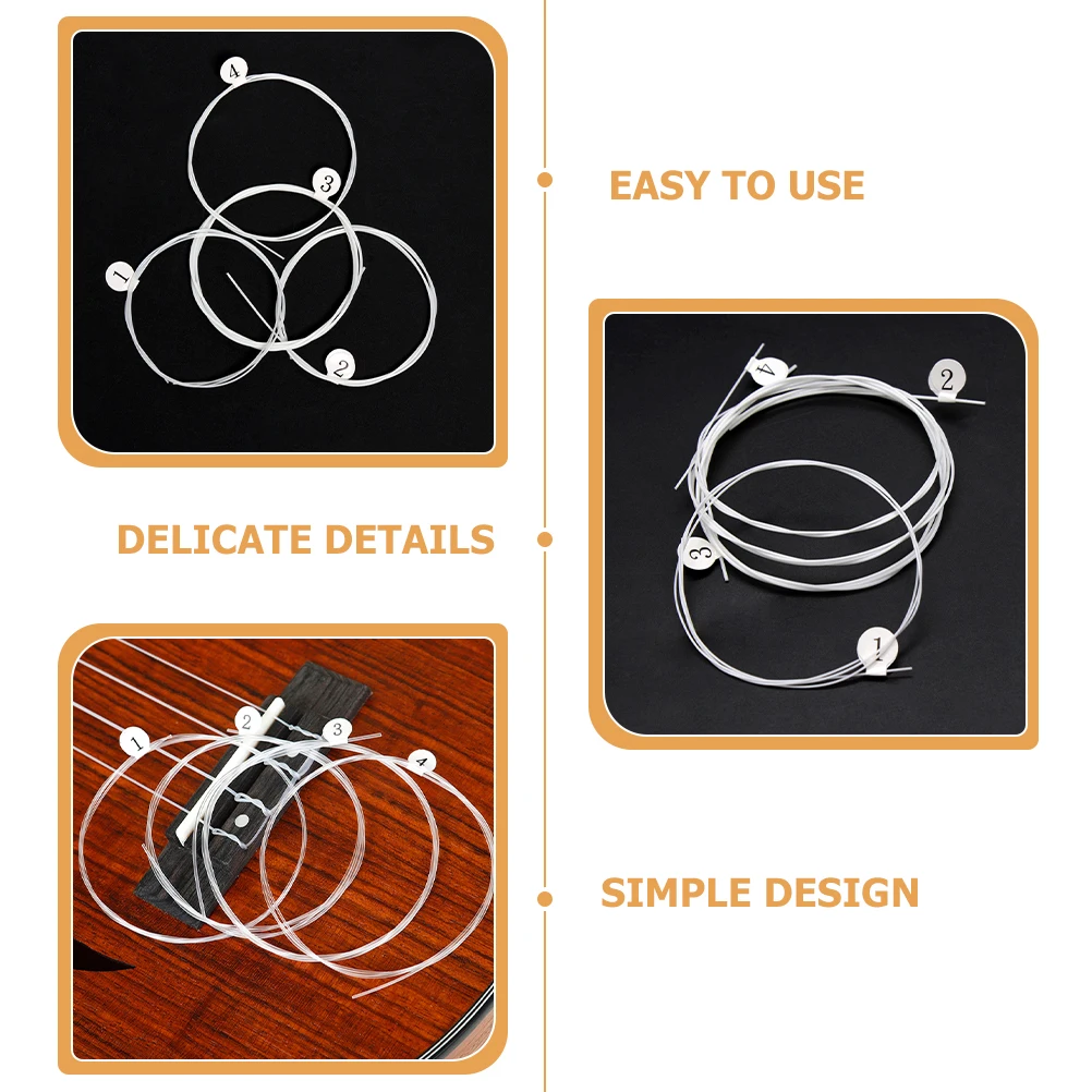 

4 Pcs Ukulele Strings Music Wire Replacement Musical Instrument Nylon Accessory