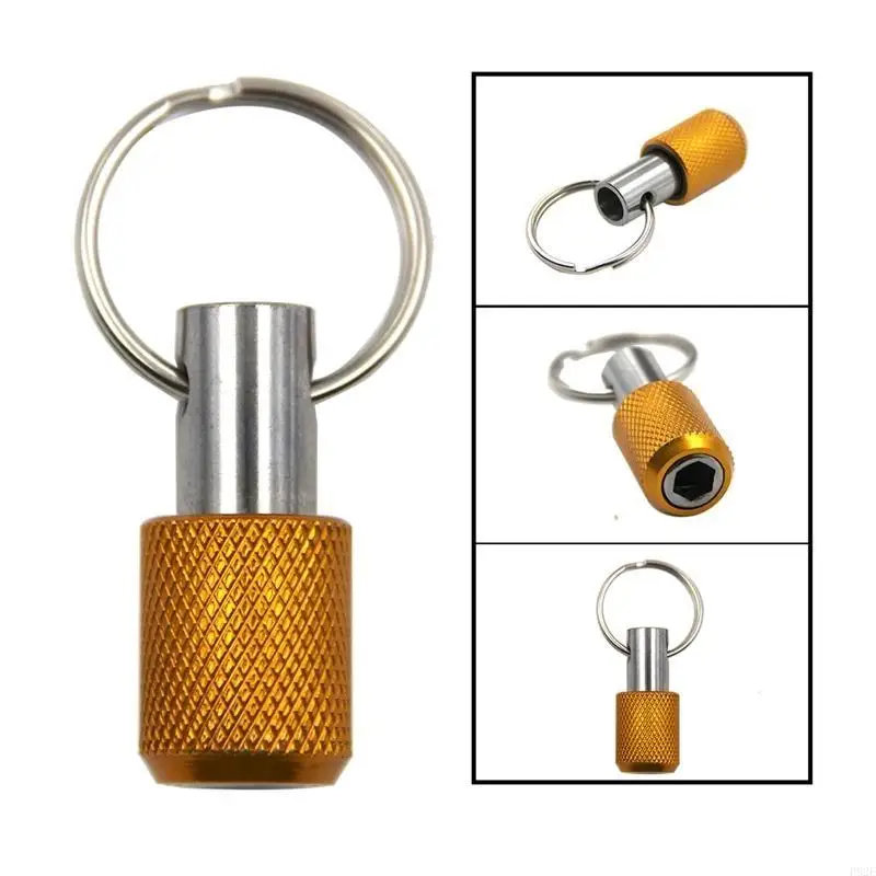 P82E 5 Pcs/Set 1/4'' Screwdriver Bits Holder Keychain Screw Adapter Extension Bar