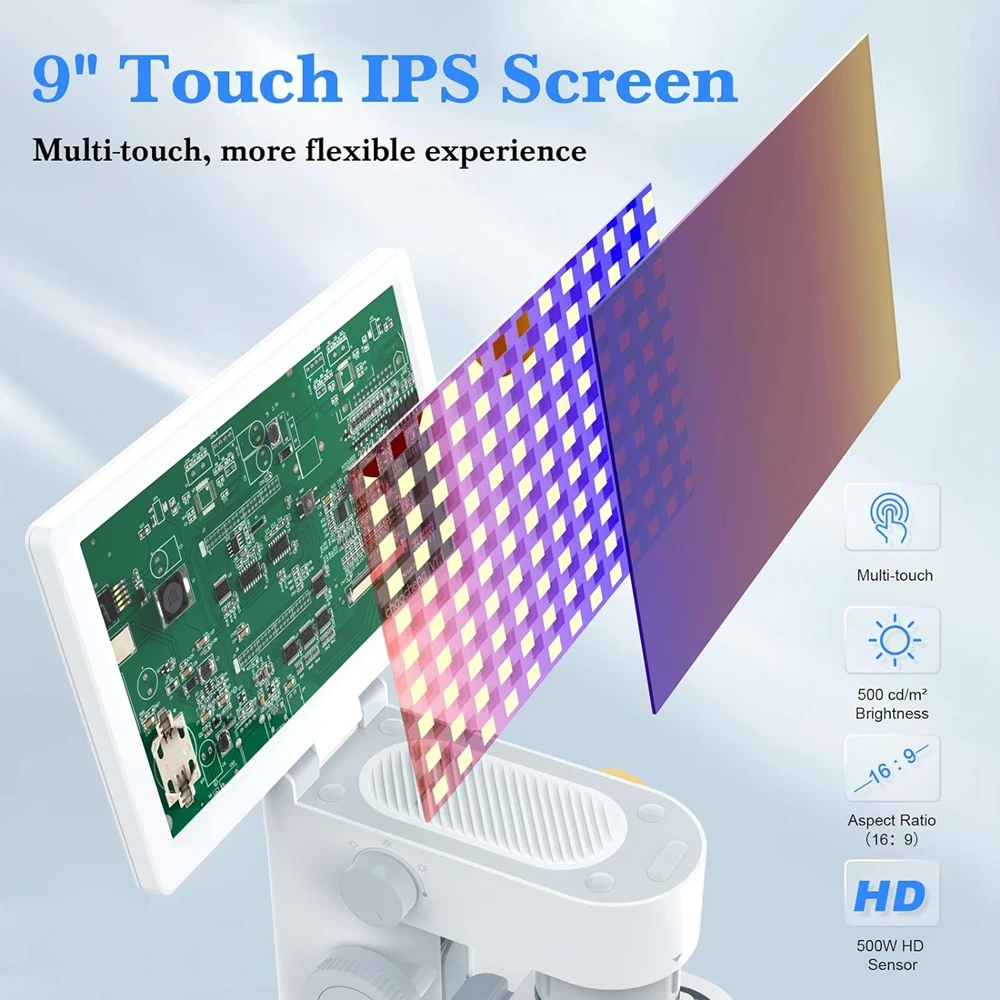 Imagem -03 - Microscópio Digital Biológico para Crianças 1600x Lentes Ópticas Objetivas Lupa Stem Câmera in Touch Screen Microscópios de Medição