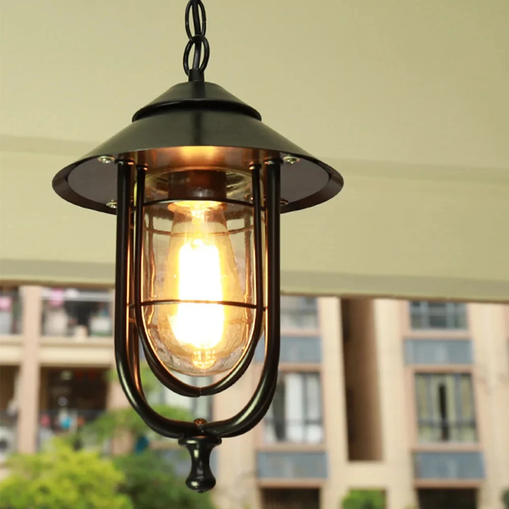 

Vintage Pendant Lamp Outdoor Hanging Light for Home Retro Decor Entrance Porch Waterproof LED Ceiling Lighting Fixture