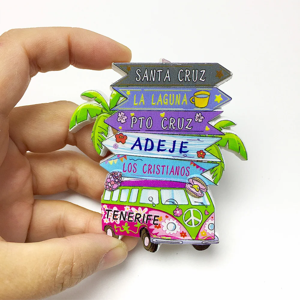 

3D resin fridge magnet - Santa Cruz landmark sign - Tenerife tourism souvenir