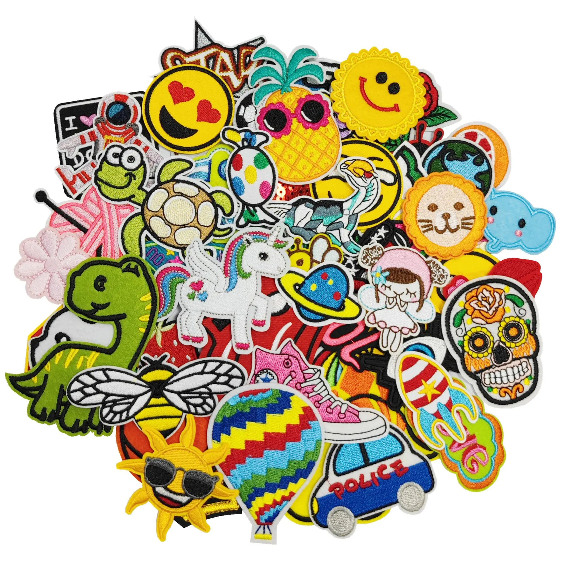 Cartoon Fruit Patches For Clothing Thermoadhesive Patches Cute Animal Patch Iron on Embroidery Patches on Clothes Applique