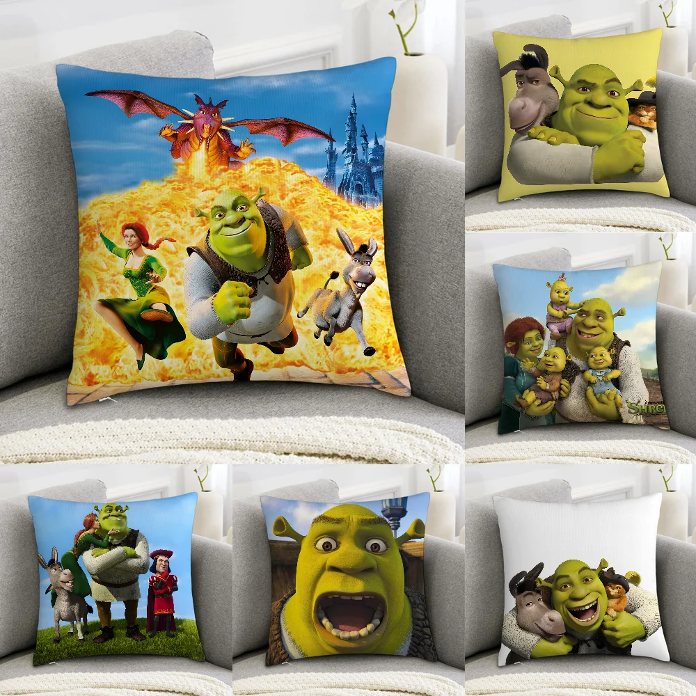 

Fantasy movie funny S-Shrek Pillow Case Sofa Decorative Home Double-sided Print Plush Square Throw Pillow Covers Cushion Decor