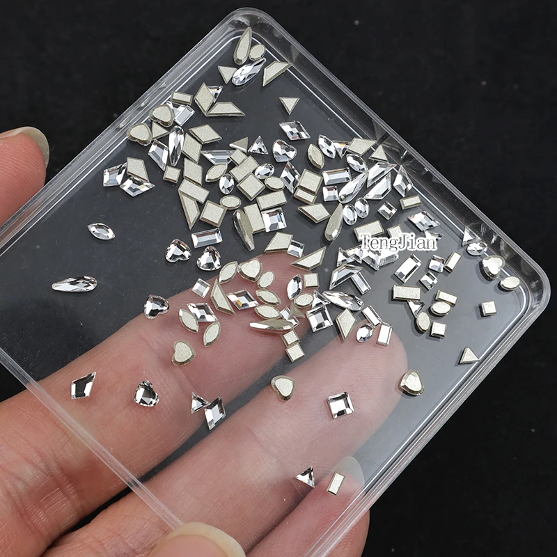 K9 High quality Crystal Flat-back Nail art Rhinestone Mini Small Size Crystal Inverted Edge Shape Stone