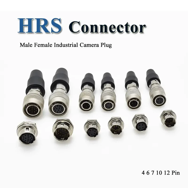 HRS 4 6 7 10 12 Pin  Aviation Plug Socket Industrial Camera Connector Compatible with Hirose HR10A-7P-6S Aviation Connector