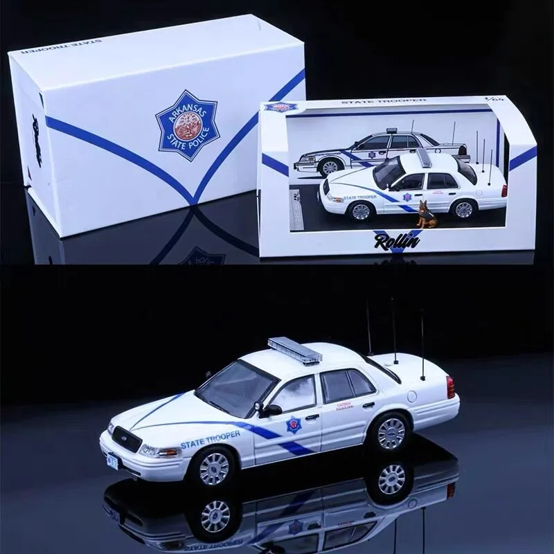ROLLIN 1:64 Ford CV Arkansas ASP gives a dog puppet die cast alloy simulation car model as a birthday gift that boys like.