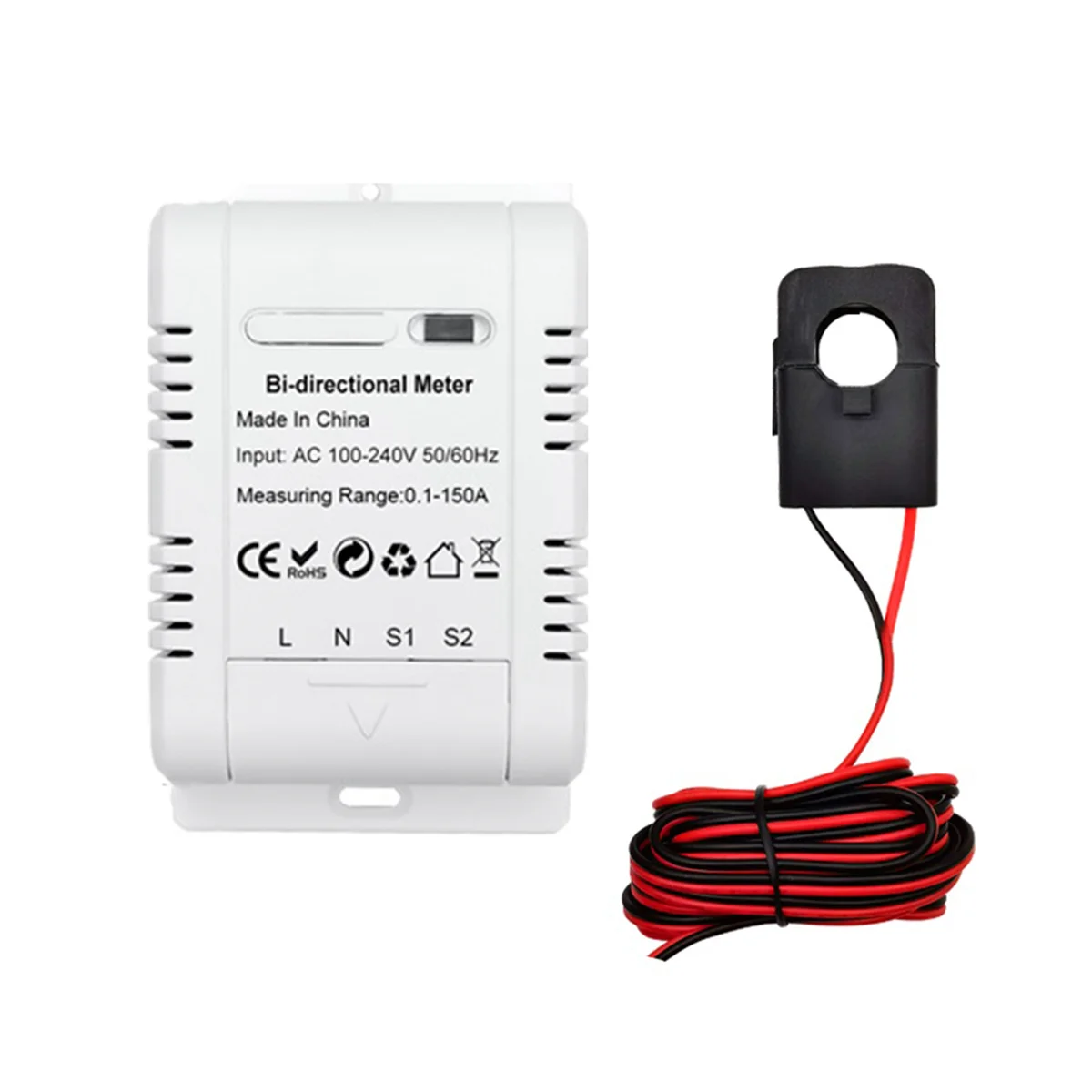 Tuya Solar PV Bidirectional WiFi Energy Meter with CT 150A Two Way Clamp Current Sensor Transformer App Monitor Power