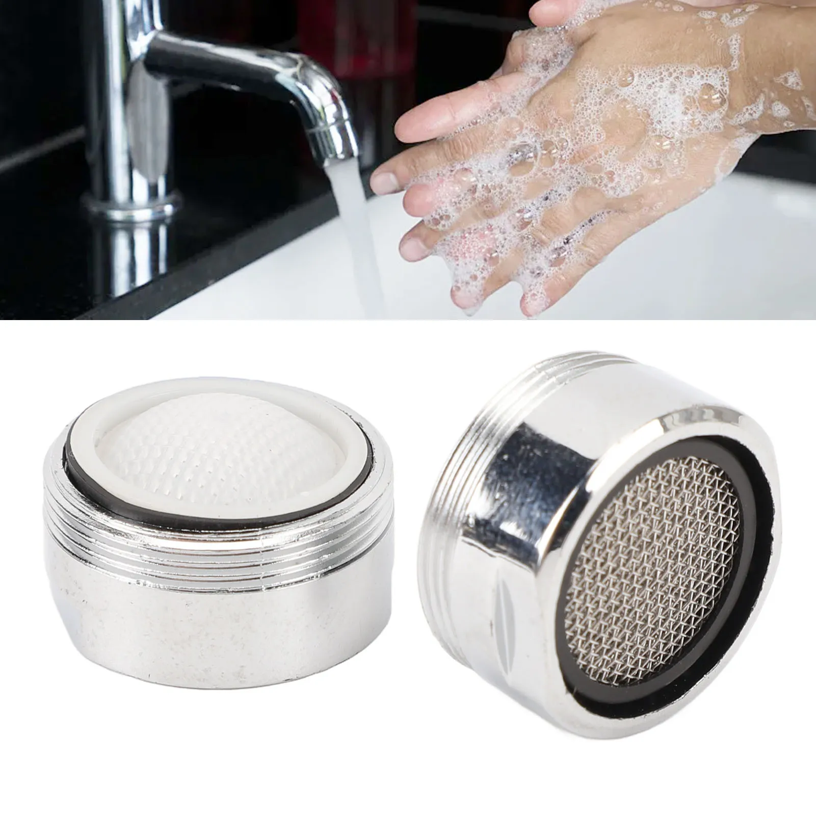 20 Set Faucet Aerator Replacement For Bathroom Kitchen Sink 15/16in 24mm Stainless Steel Pin Brass Shell With Washers