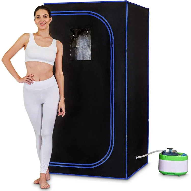 

SLISAU35BK Full Size Portable Steam Sauna –Personal Home Spa, with Remote Control, Foldable Chair, Timer