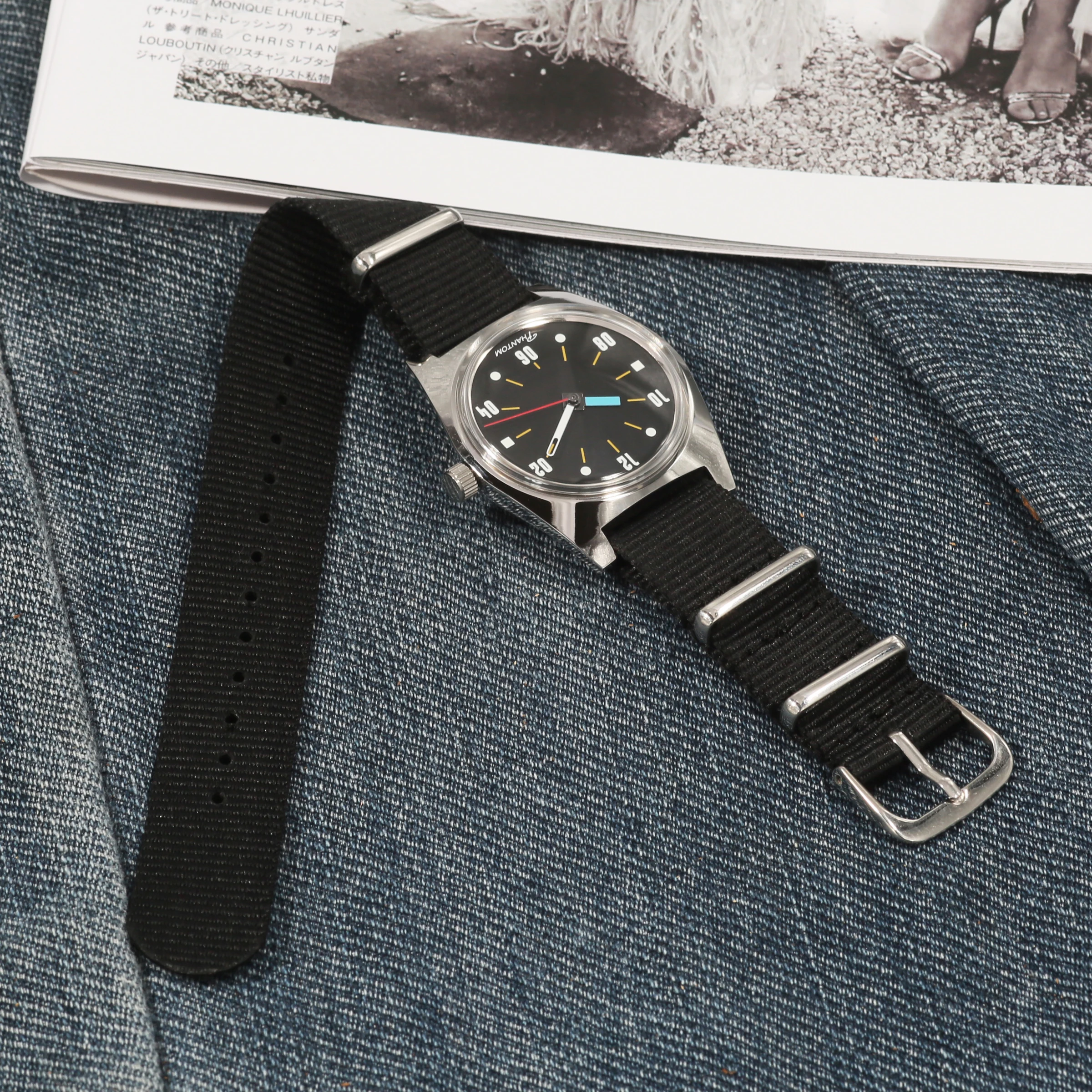 PHANTOM 7120 Men Hand Wind Mechanical Watch Minimalist Bauhaus Waterproof Leather Dress Watch Business Daily Gentleman Gift