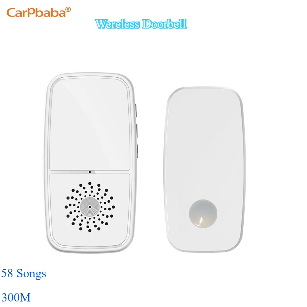 CARPBABA Wireless Doorbell Home Welcome Door Bell 300M Long Wireless Distance 58 Songs Home Welcome Chimes ringtone Colorful