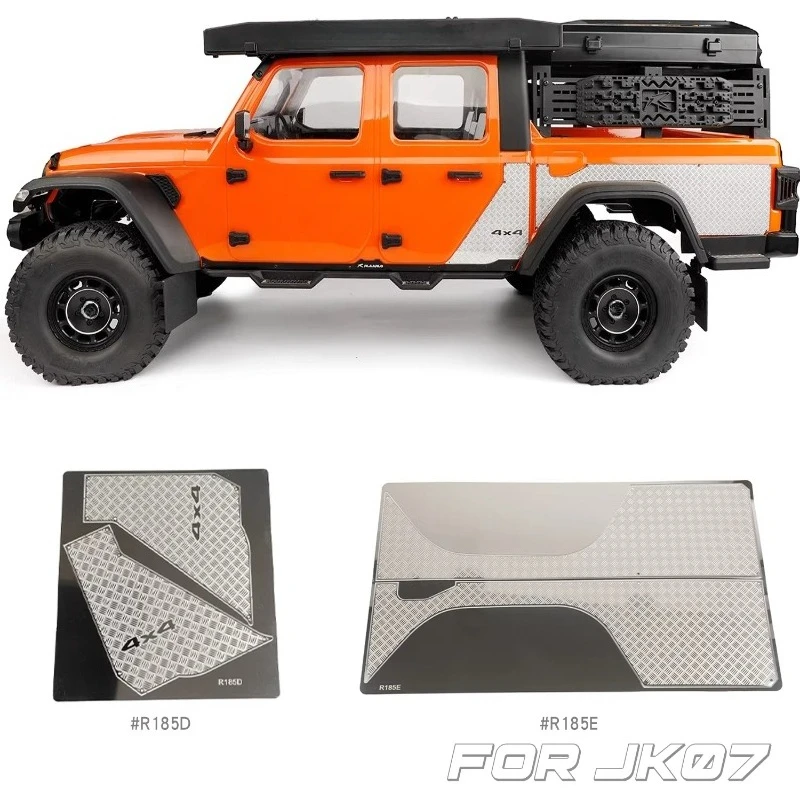 RC Car Side Stepscar Shell C-pillar Side Skirts Skid Plates Rear Bucket Side Fenders Metal Sheets for Croboll 1/7 JK07 PRO Parts