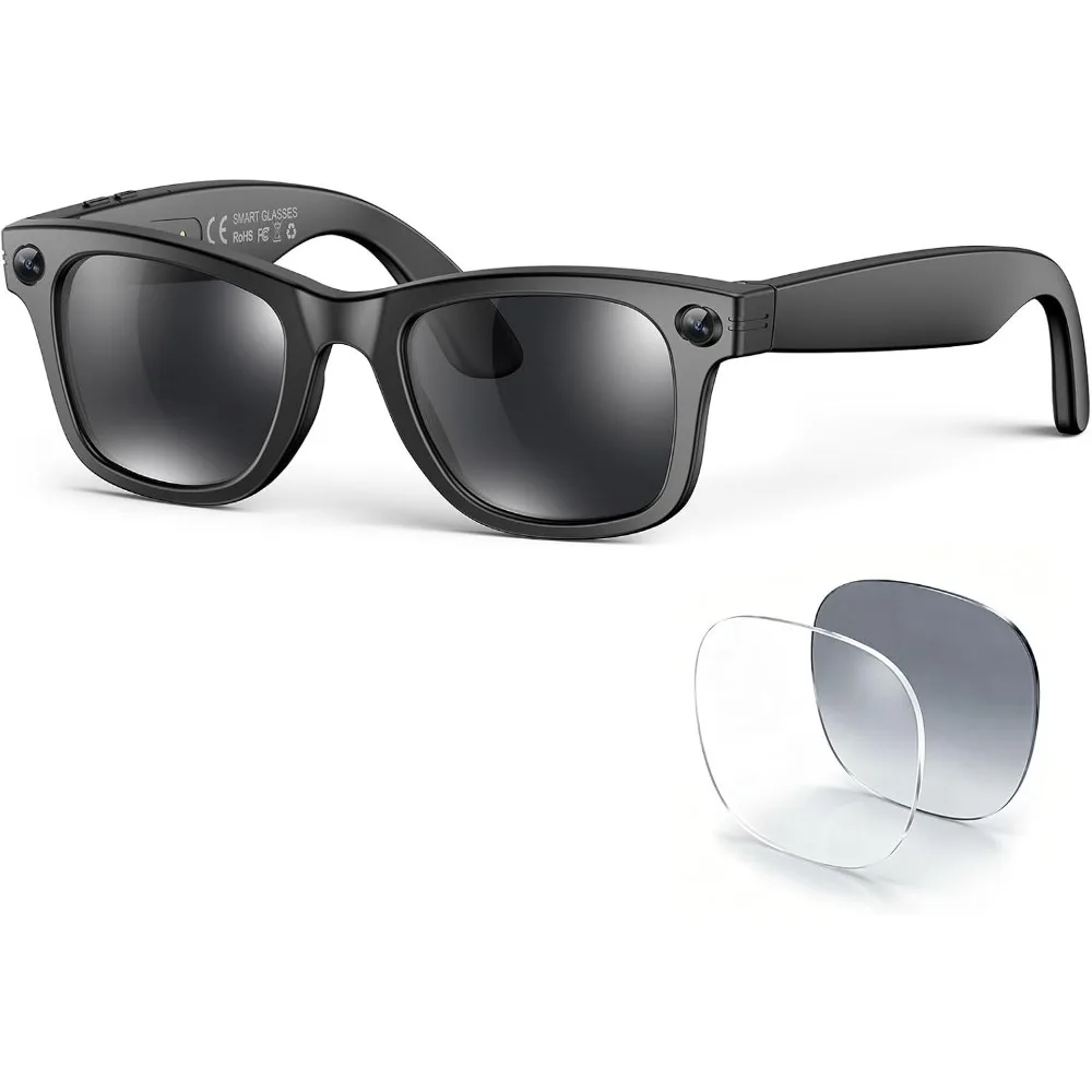 8MP 2K HD Camera Glasses: Voice Control, Photo Recognition, Real-Time Translation, Bluetooth Calling, IP67 Waterproof