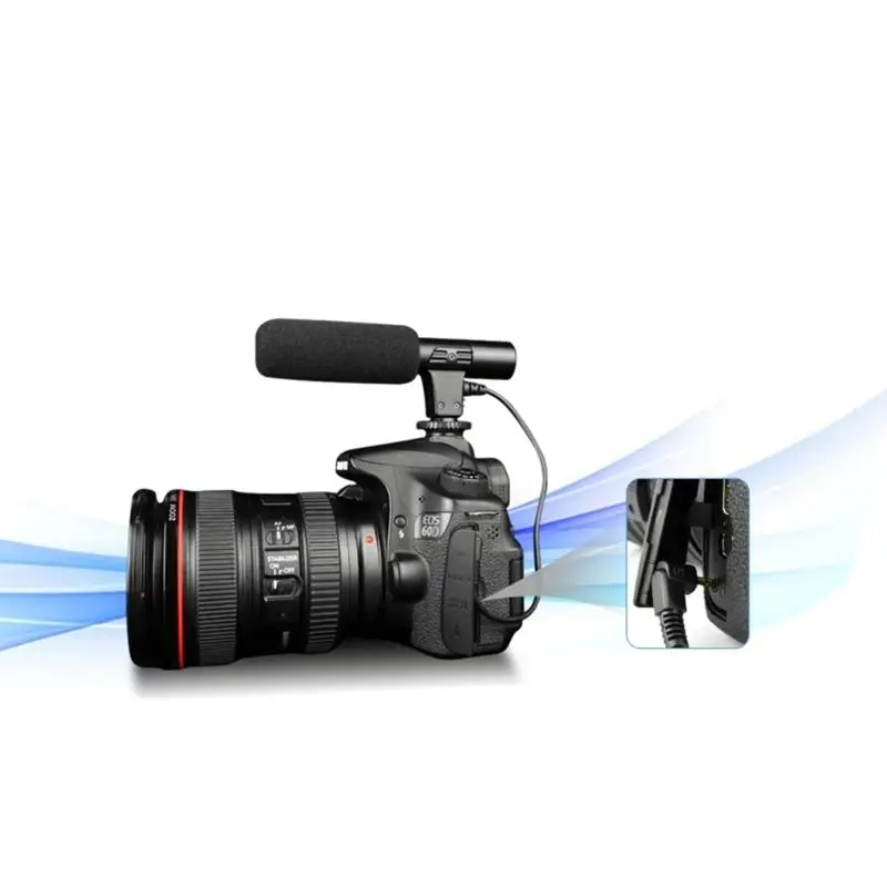 

Mic-01 3.5mm DV Stereo Microphone For Canon Nikon DSLR Camcorder Utility Camera Professional Interview News Recording Microphone