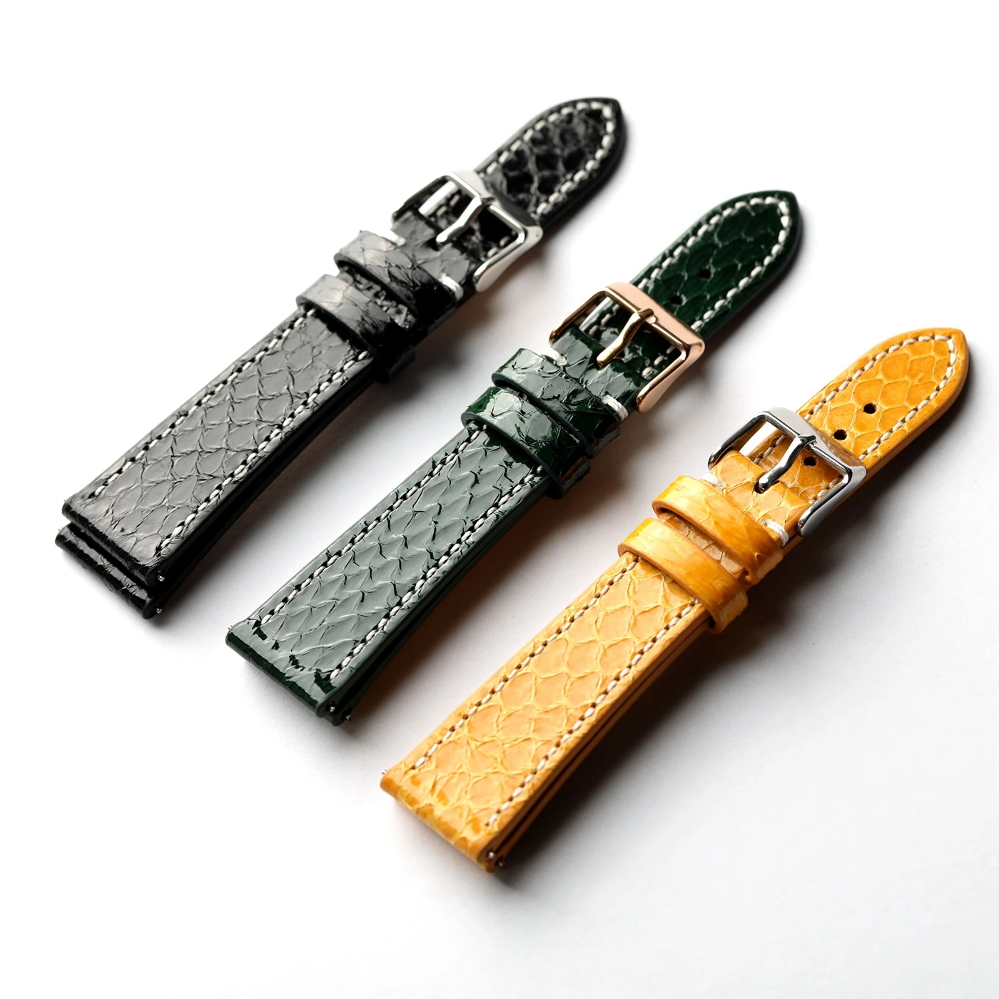 Handmade snake skin watchband, 18, 19, 20MM soft genuine leather S/M short style with quick release, suitable for men watchband