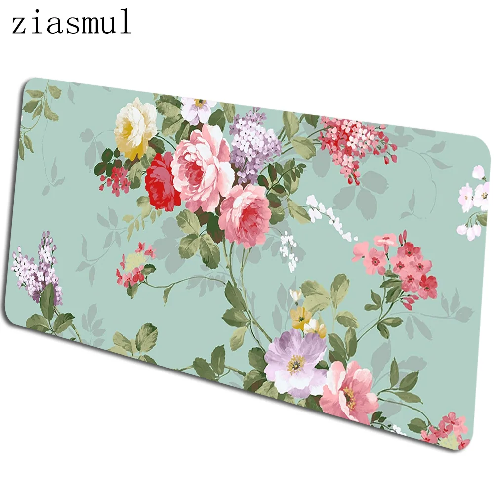 Flower Artistic mats 900x400x4mm Neon gaming mouse pad big keyboard mousepad Pastel notebook gamer accessories padmouse mat