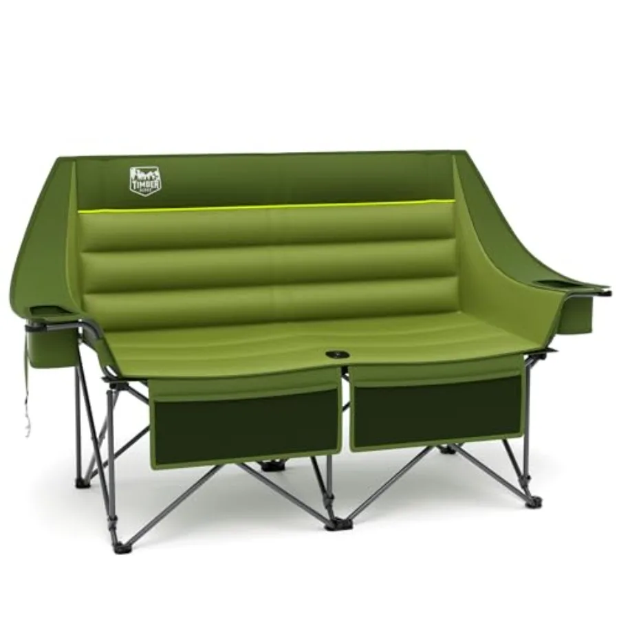 

Double Camping Chair, Heavy Duty Outdoor Folding Camp Couch, Loveseat Camping Chairs Perfect for Campsites, Patio/Lawn, Soccer