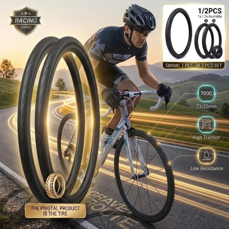1/2 PCS 700C Road Bike Tire 700x28C 700x32C Bicycle Outer Tyre Pneu Urban Touring Gravel Cycling Clincher Tires Fixed Gear Parts
