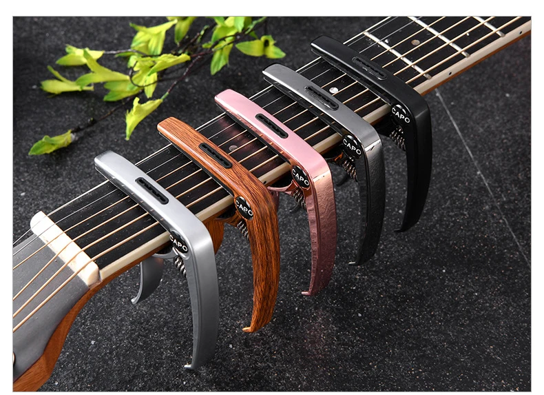 Metall Gitarre Capo Tuner Clamp Professionelle Schlüssel Trigger Einhand Capos Clip Zinklegierung für Akustische Elektrische Gitarre mit Plektrum – Detail 12