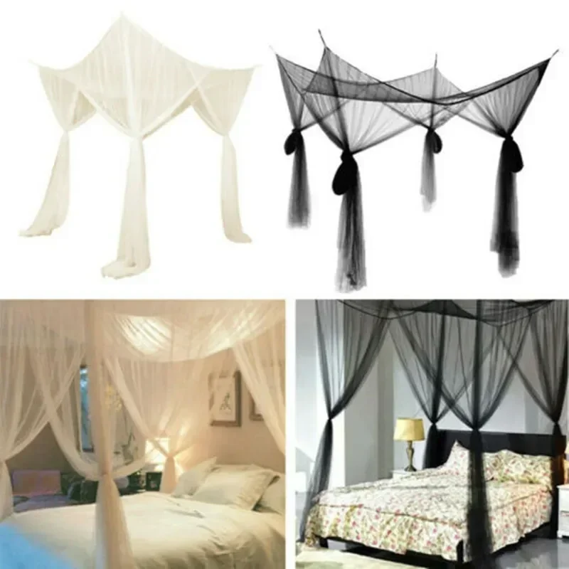 Sexy Mosquito Net  Four Door King/Queen Double Size  Single Bed Prevent Insect Outdoor Square Grace White Canopy Net