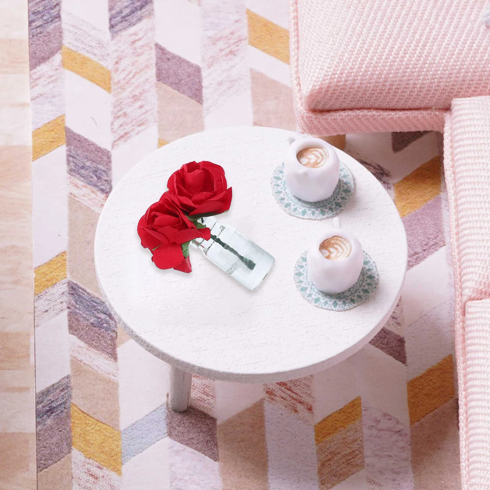 

4 Pcs House Vase Flower Flowers Furniture Plastic Miniature Pillar Dollhouse